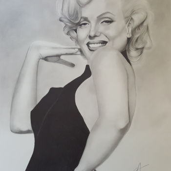 Tekening getiteld "Marilyn Monroe" door Raissa Levati Pelegrim, Origineel Kunstwerk, Grafiet