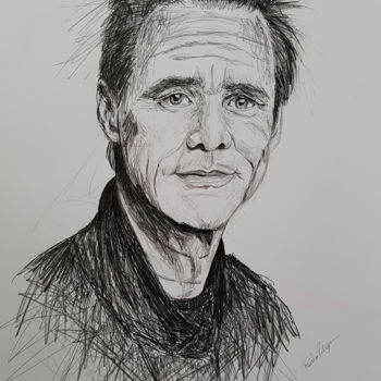 Drawing titled "Jim" by Raissa Levati Pelegrim, Original Artwork, Ballpoint pen