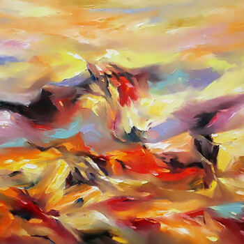 Painting titled "Paint Strokes" by Raja G.Manohar, Original Artwork, Oil