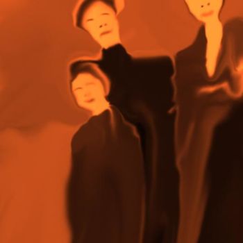 Digitale Kunst mit dem Titel "Trio d'asie" von Said Benkiran, Original-Kunstwerk