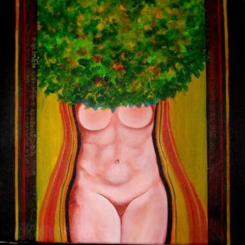 Painting titled "Tree" by Rajesh Shukla, Original Artwork, Oil