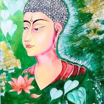 Pintura intitulada "Lord Budha1" por Raju Ganta, Obras de arte originais, Acrílico