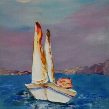 Peinture intitulée "Marine" par Rakia Hasni, Œuvre d'art originale