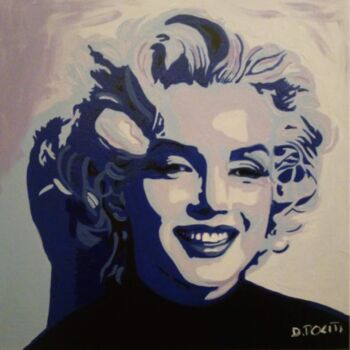 Malarstwo zatytułowany „Marilyn” autorstwa Daniela Politi, Oryginalna praca, Akryl Zamontowany na Panel drewniany