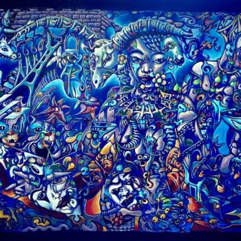 Картина под названием "Tête à Tête" - Ralf Abati, Подлинное произведение искусства, Акрил Установлен на Деревянная рама для…
