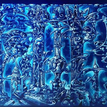 Pintura titulada "Mediterrane Utopie" por Ralf Abati, Obra de arte original, Acrílico Montado en Bastidor de camilla de made…