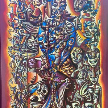 Картина под названием "Feuerwasser" - Ralf Abati, Подлинное произведение искусства, Акрил Установлен на Деревянная рама для…