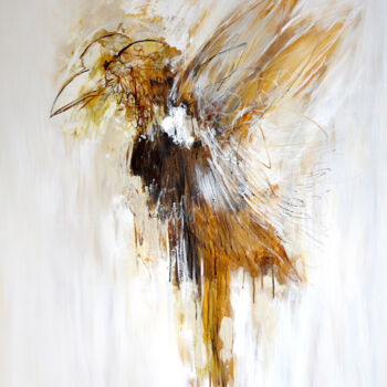 Painting titled "Bird Figure / Ptako…" by Justyna Ralicka, Original Artwork, Oil