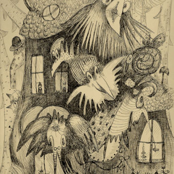 Rysunek zatytułowany „Ptaszno” autorstwa Justyna Ralicka, Oryginalna praca, Inny