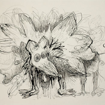 Zeichnungen mit dem Titel "Dragon / Smoczydło" von Justyna Ralicka, Original-Kunstwerk, Andere