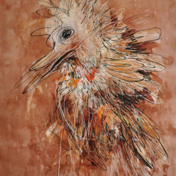 Tekening getiteld "Ptaszysko / Bird" door Justyna Ralicka, Origineel Kunstwerk, Grafiet