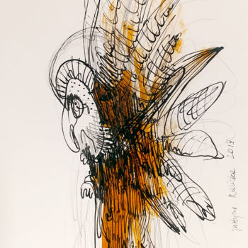 Dessin intitulée "Stary Święty / Old…" par Justyna Ralicka, Œuvre d'art originale, Encre