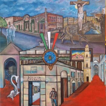 Schilderij getiteld "Memories of Lecce-…" door Ralph Spegelaere, Origineel Kunstwerk, Olie