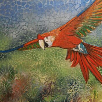 Peinture intitulée "La clef du perroquet" par Ralph Spegelaere, Œuvre d'art originale, Acrylique