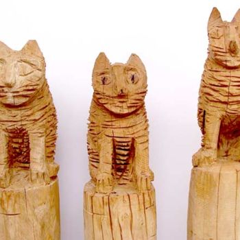 Skulptur mit dem Titel "Katzen" von Ralph Kleiner, Original-Kunstwerk
