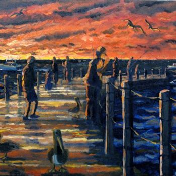 Malerei mit dem Titel "Sunrise at Boynton" von Ralph Papa, Original-Kunstwerk, Öl