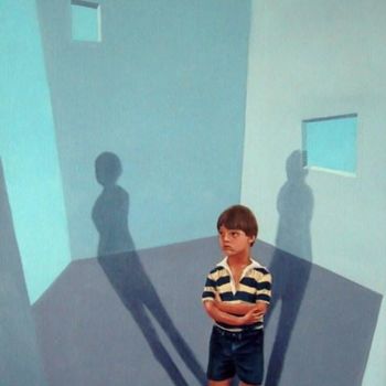 Ζωγραφική με τίτλο "PapaSon" από Ralph Papa, Αυθεντικά έργα τέχνης, Λάδι