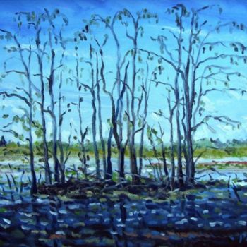 Pintura titulada "Cypress Swamp" por Ralph Papa, Obra de arte original, Oleo