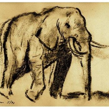 Zeichnungen mit dem Titel "Elephant" von Ralph Papa, Original-Kunstwerk, Andere