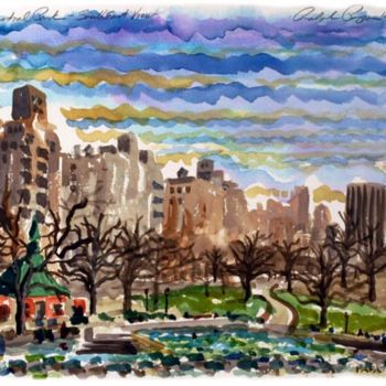 Painting titled "Central Park" by Ralph Papa, Original Artwork, Oil