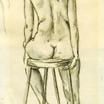 Dibujo titulada "Figure Study" por Ralph Papa, Obra de arte original