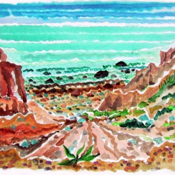 「Eroding Dunes 2005」というタイトルの絵画 Ralph Papaによって, オリジナルのアートワーク, オイル