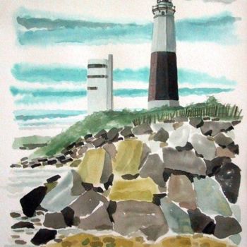 Painting titled "Lighthouse" by Ralph Papa, Original Artwork