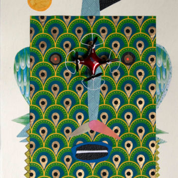 Collages titled "Fallen Angel" by Raluca Arnăutu, Original Artwork, Collages Mounted on Cardboard