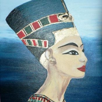 Painting titled "Enigmatic Egypt Nef…" by Raluca R, Original Artwork, Acrylic
