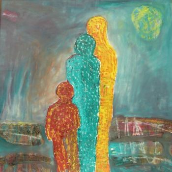 Painting titled "Familie" by Rama Ukaj, Original Artwork