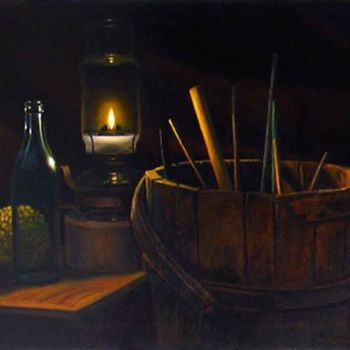 Painting titled "Midnight" by Robert Mehling, Original Artwork, Oil