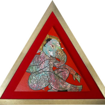 Painting titled "Ganesha" by Ramesh Gorjala, Original Artwork