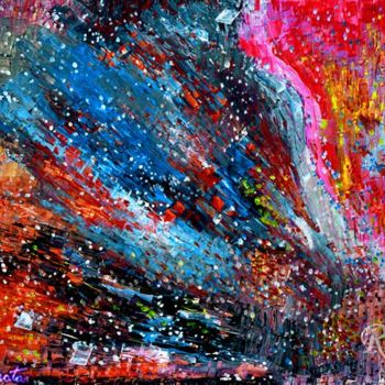 Painting titled "Stars in Space Abst…" by Rami Benatar, Original Artwork, Oil