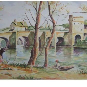 Painting titled "Le Pont" by Mourad Rami, Original Artwork, Oil