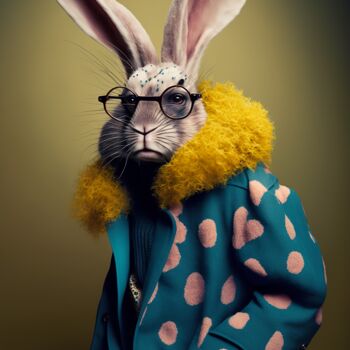 "Jay, the Rabbit" başlıklı Dijital Sanat Ramona Gliga tarafından, Orijinal sanat, AI tarafından oluşturulan görüntü