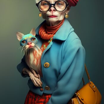 数字艺术 标题为“Melanie, the cat” 由Ramona Gliga, 原创艺术品, AI生成的图像