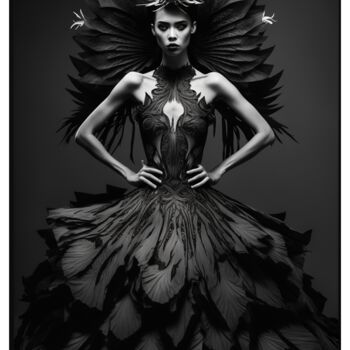 Digital Arts titled "Black Swan 8" by Ramona Gliga, Original Artwork, AI generated image