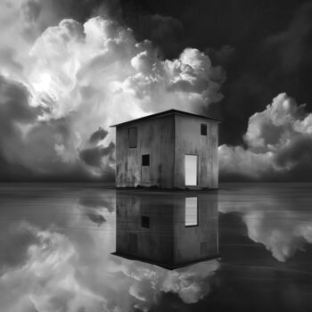 Arts numériques intitulée "House in the clouds" par Ramona Gliga, Œuvre d'art originale, Image générée par l'IA