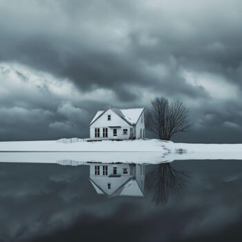 Arte digital titulada "House in the clouds…" por Ramona Gliga, Obra de arte original, Imagen generada por IA