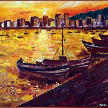 Pintura titulada "Puerto" por Ramon Oliveras, Obra de arte original