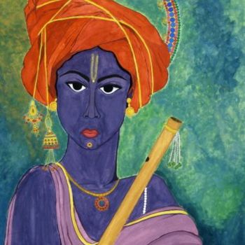 Drawing titled "Krishna" by Ramya Kapula, Original Artwork, Other