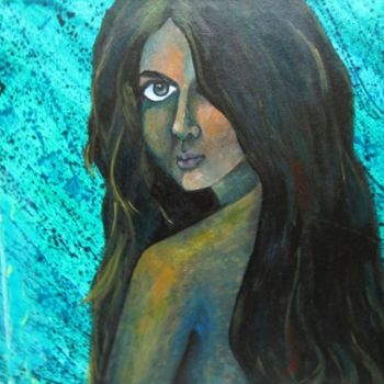 Painting titled "Mermaid" by Ramya Kapula, Original Artwork, Oil