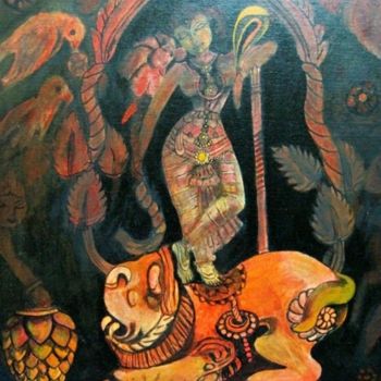 Pittura intitolato "Goddess" da Ramya Kapula, Opera d'arte originale, Olio