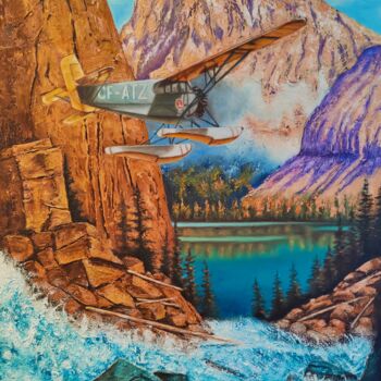Schilderij getiteld "Wings of Nature" door Ramzi Fathallah, Origineel Kunstwerk, Olie Gemonteerd op Frame voor houten branca…