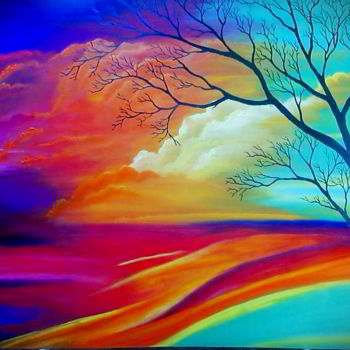 Pintura titulada "Abstract Tree art" por R.M.Roofi, Obra de arte original, Oleo