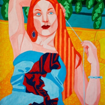 Schilderij getiteld "Ashley No. 11" door Randall Steinke, Origineel Kunstwerk, Olie Gemonteerd op Frame voor houten brancard