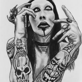 Рисунок под названием "Marilyn Manson" - Randy Lac, Подлинное произведение искусства