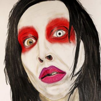 Dessin intitulée "Marilyn Manson" par Randy Lac, Œuvre d'art originale