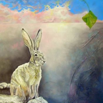 Malerei mit dem Titel "JACK RABBIT SUNRISE" von Randy A Bennett Art, Original-Kunstwerk