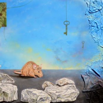 Malerei mit dem Titel "A Rodent About To W…" von Randy A Bennett Art, Original-Kunstwerk, Öl